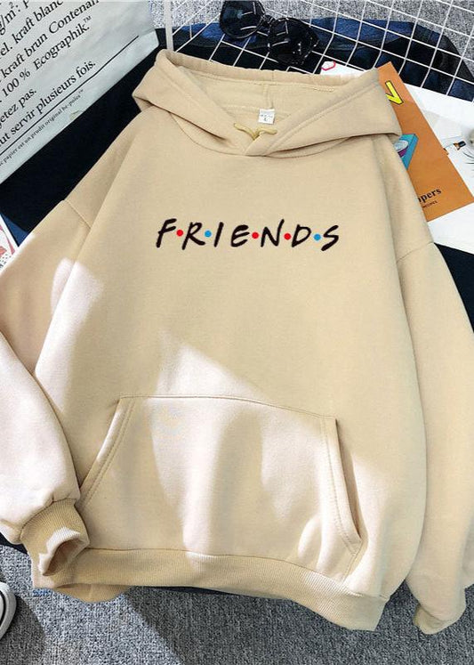 Friends Print Hoodie - Cozy Long Sleeve Sweatshirt