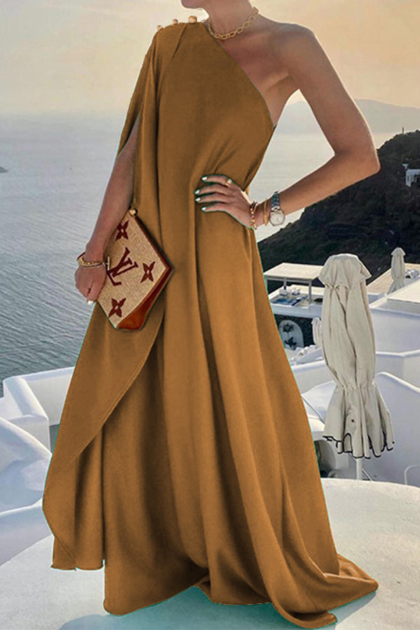 Alyse One Shoulder A-line Maxi Dress