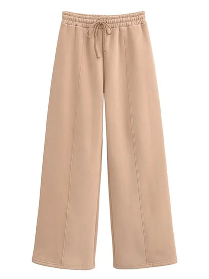 Autumn 2 Piece-set Tracksuit Trousers Outfits Female Slim High Waist Drawstring Clothes Loose ’s Pants Sets