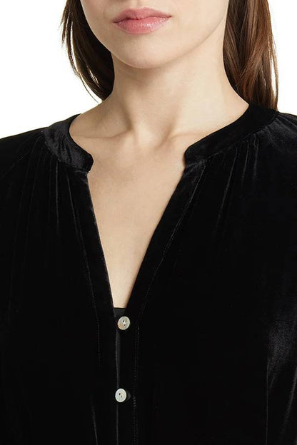Color Velvet Long-sleeved V-neck Lace-up Mini Dress