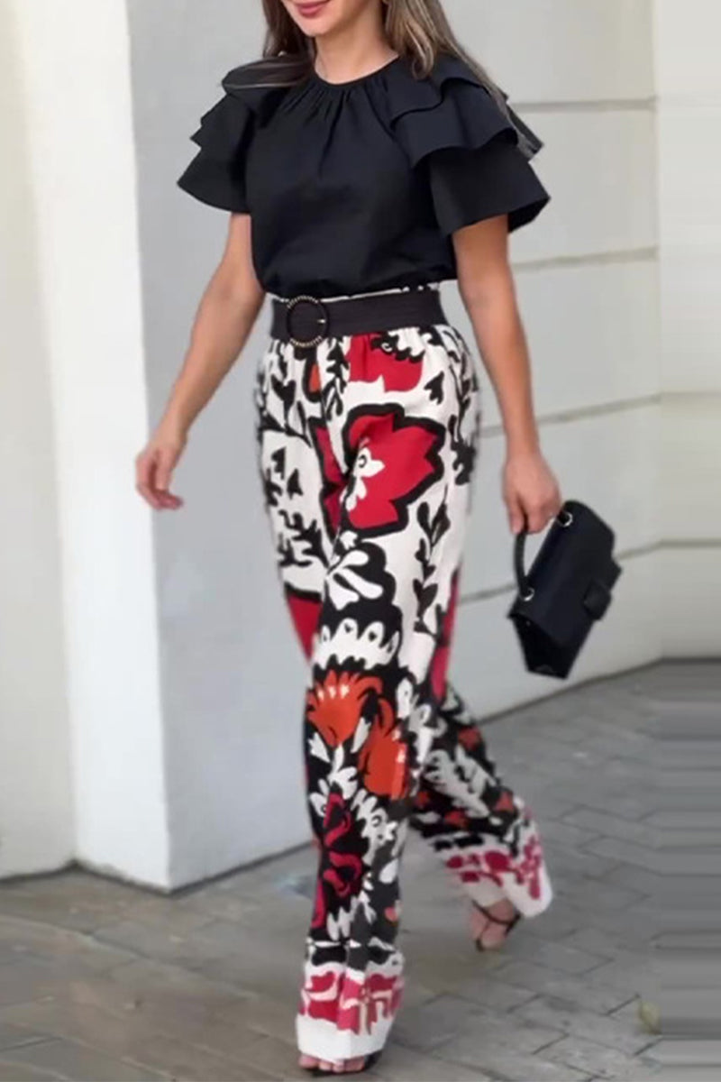 Rilynn – Print Ruffle Two-piece Set