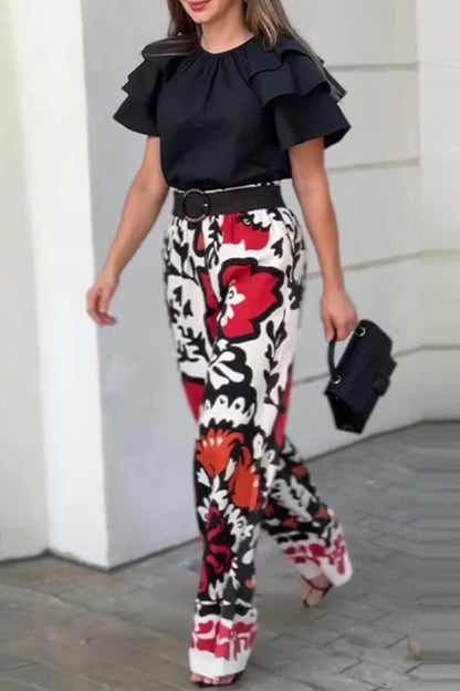 Rilynn – Print Ruffle Two-piece Set