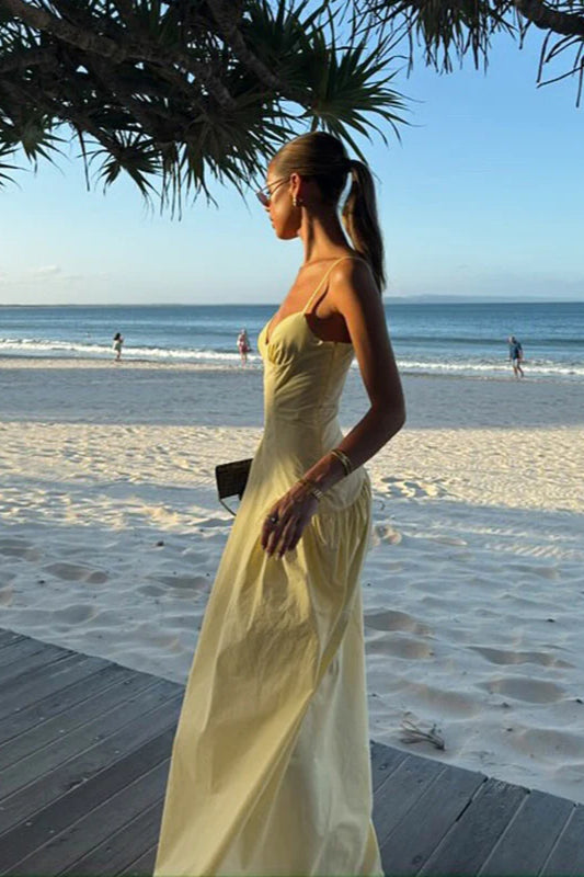 A-line Strap Dress Slim Fit Maxi Dress