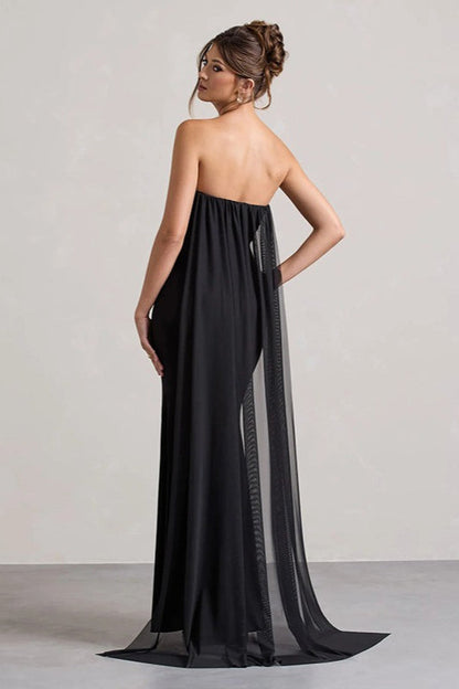 Strapless Tie Maxi Dress