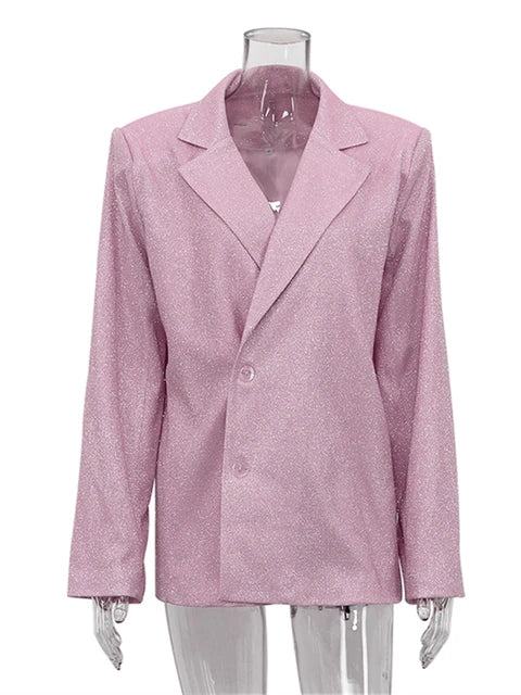 Party Sliver Glitter Three Piece Blazer Sets for Clubwear Sparkly Bra and Pants 2 Piece Mathcing Set New