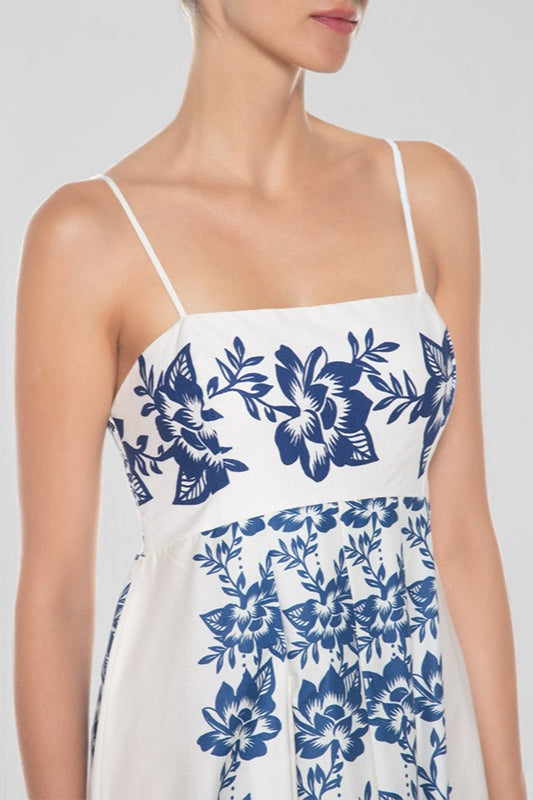 Print High-waist Maxi Dress