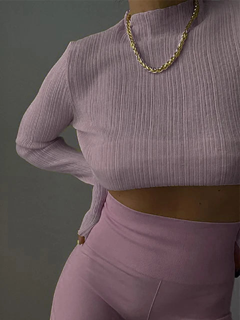 Fall See Through Long Sleeve Mock Neck Tops T-shirts Tees Slim Clothes