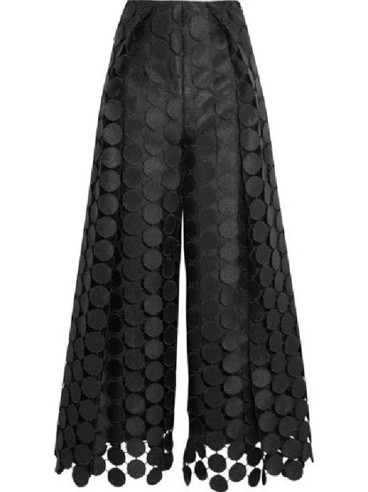 High Leg Out Hollow Color Polka Dot Pants Wide Waist