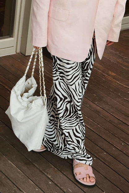 Satin Animal Print Skirt