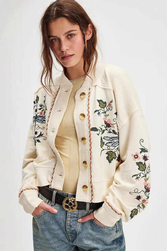 Embroidered Cardigan