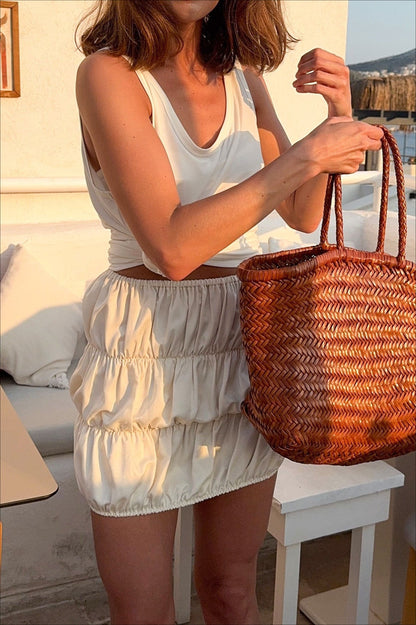 High Waist Ruched Skirt