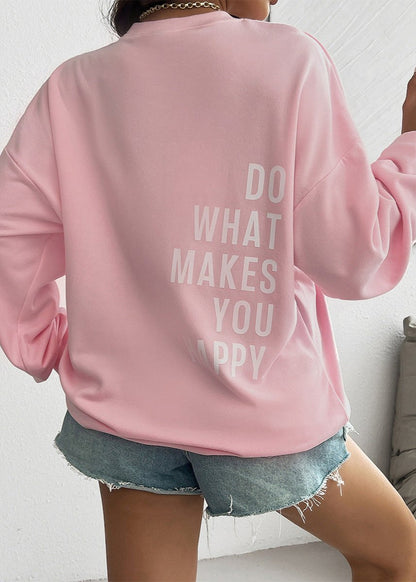 Relaxed Pink Long-sleeved Sweater - Effortless Style
