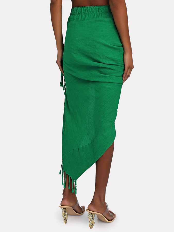 One-shoulder Swimsuit and Beach Skirt