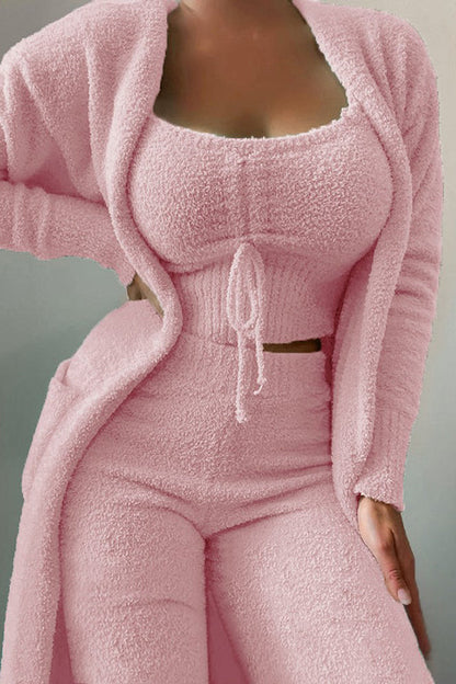 Cozy a La Mode Fleece 3 Pieces Pajamas Pants Set