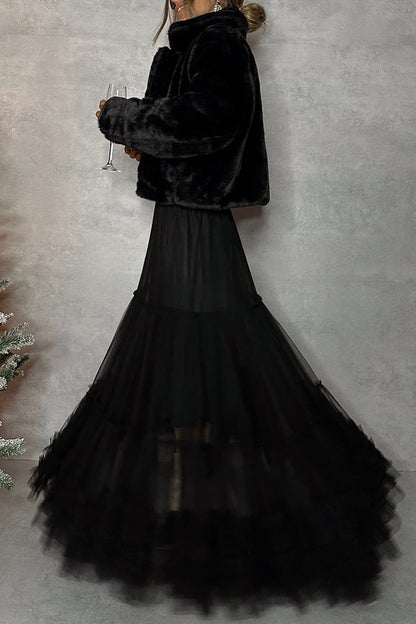 Black Tulle Maxi Skirt
