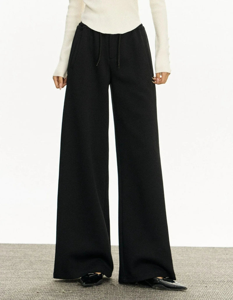 Wide Leg Semi-flare Sweat Pants