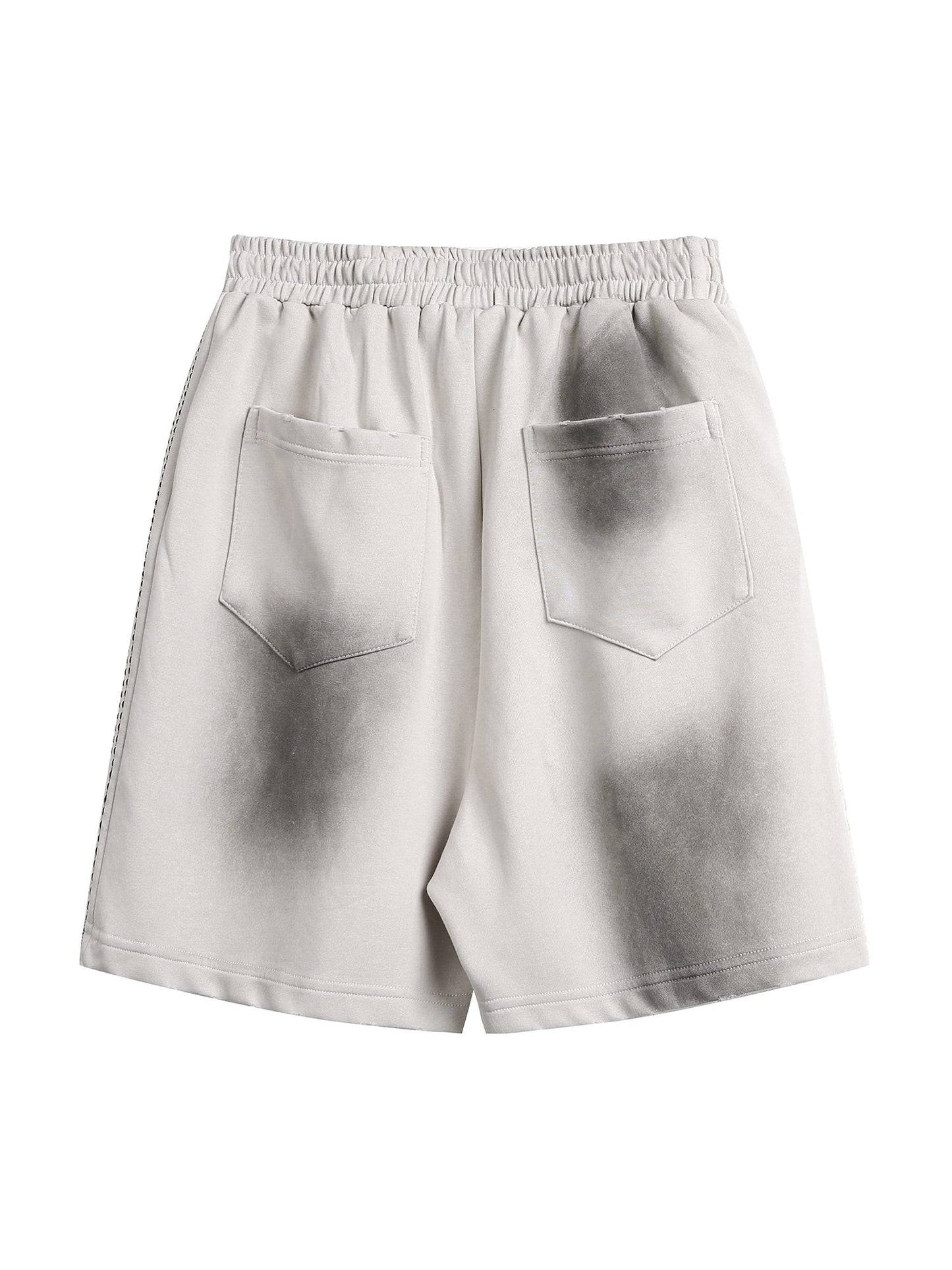 Distressed Paint-splatter Denim Shorts