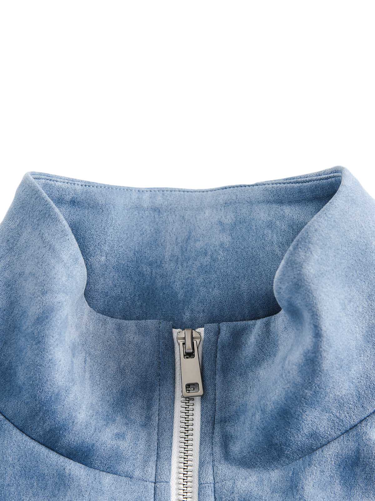 Two-tone Retro Suede Cardigan