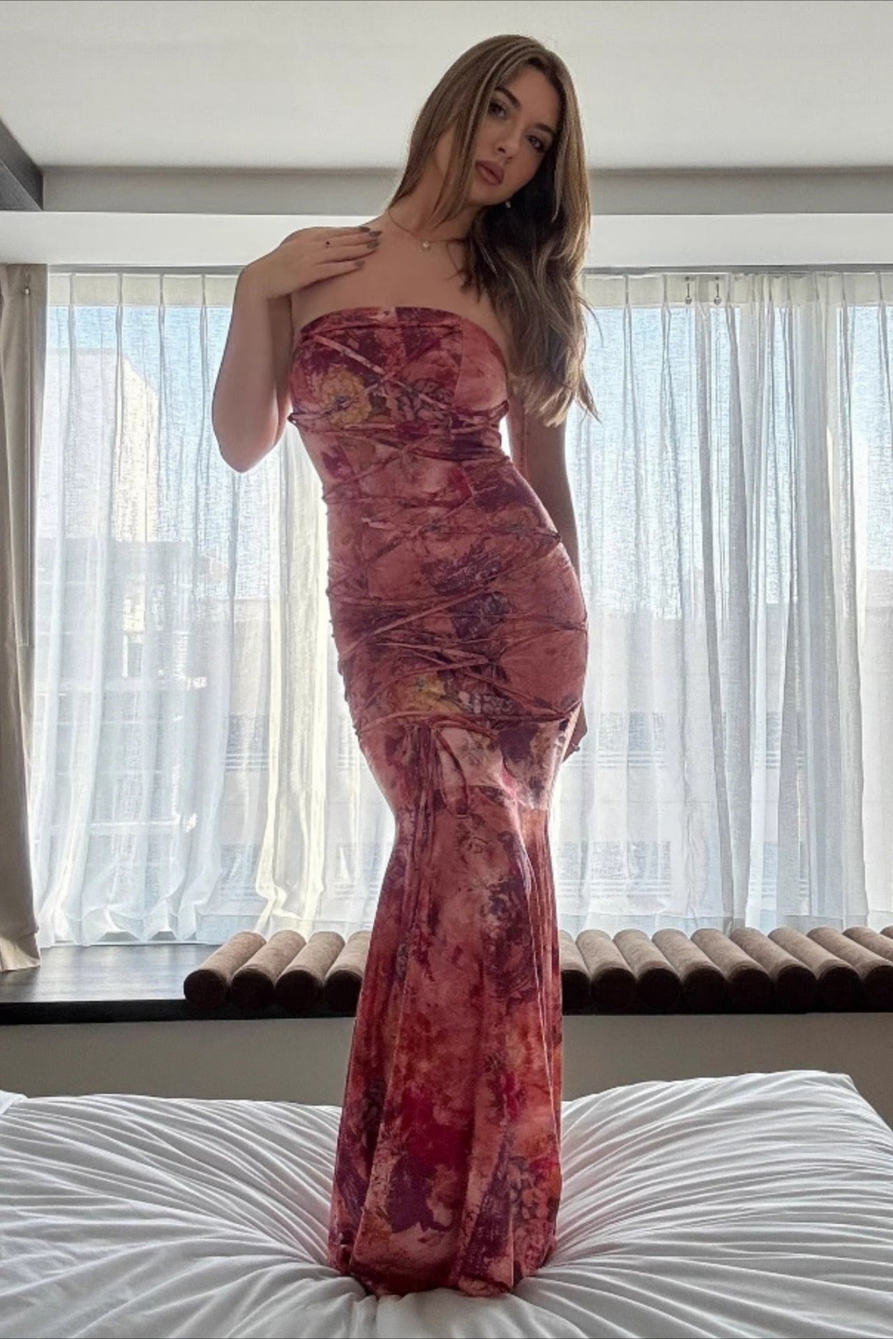 Strapless Fitted Bodycon Maxi Dress