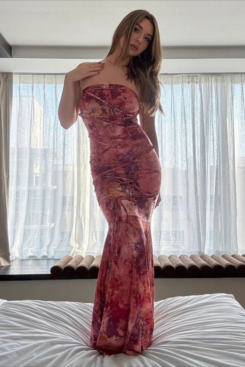 Strapless Fitted Bodycon Maxi Dress