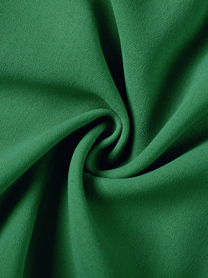 Sleeveless Pleated Color Tied Waist V-neck Midi Dresses