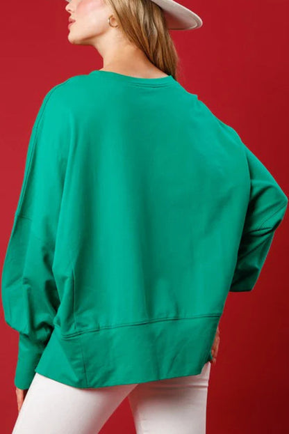 Christmas Santa Sequined Loose Long Sleeve Sweatshirt