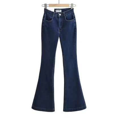 Flare Jeans Summer Bodycon Long Denim Pants Blue Elastic Y2k Trousers High Waisted Jeans
