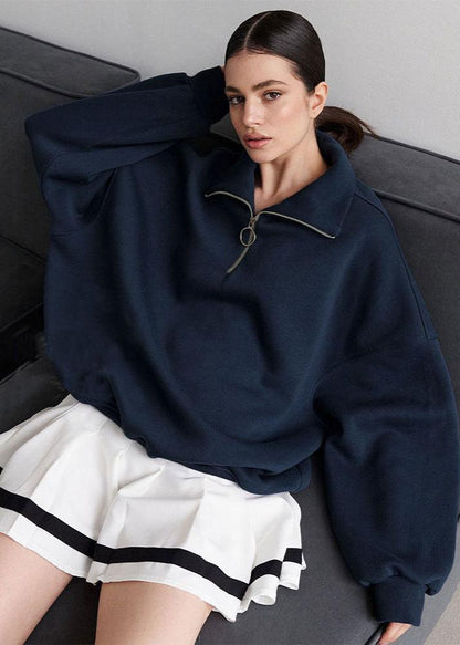 Zip-up Navy Sweater