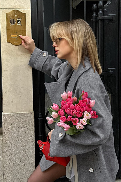 Wool Blend Blazer Coat