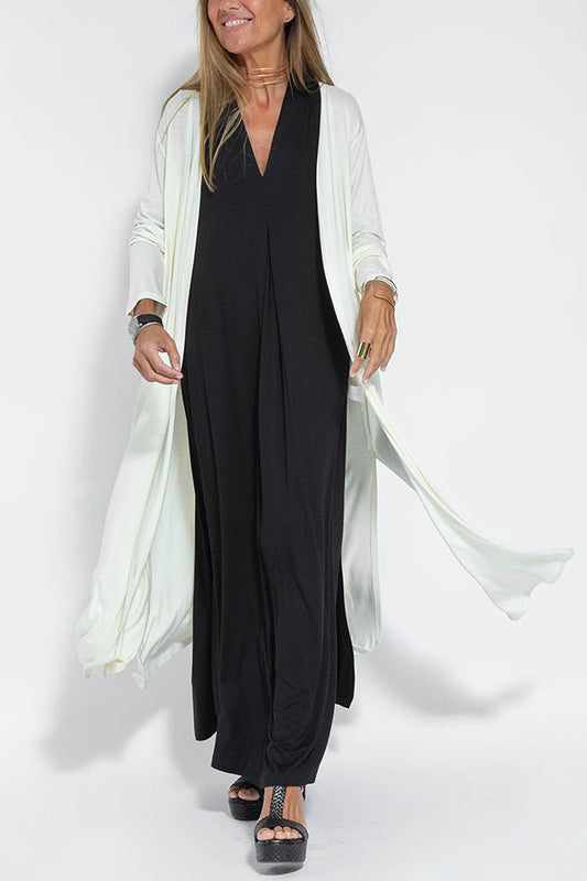 Shades of Happiness Knit Color Slit Drape Cardigan
