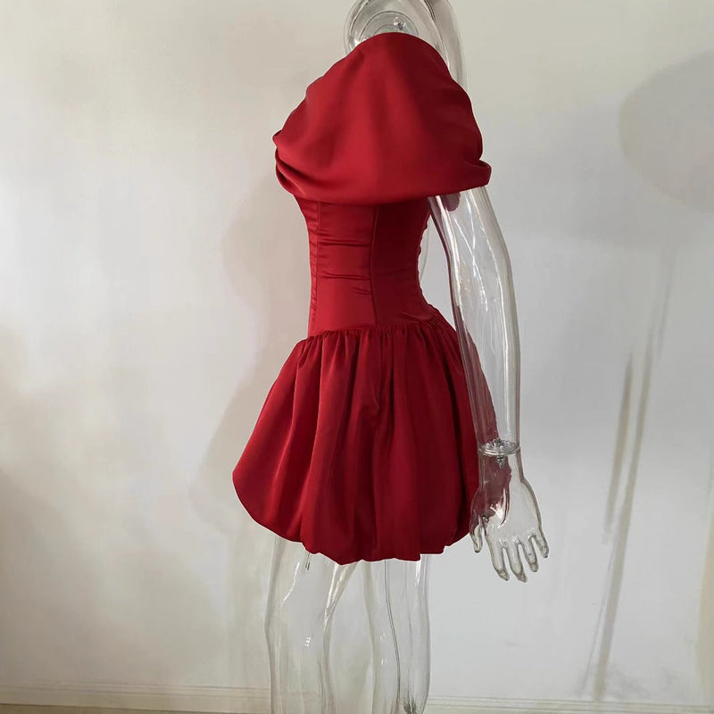 V-neck Fishbone Bodycon Mini Dress Party Outfit