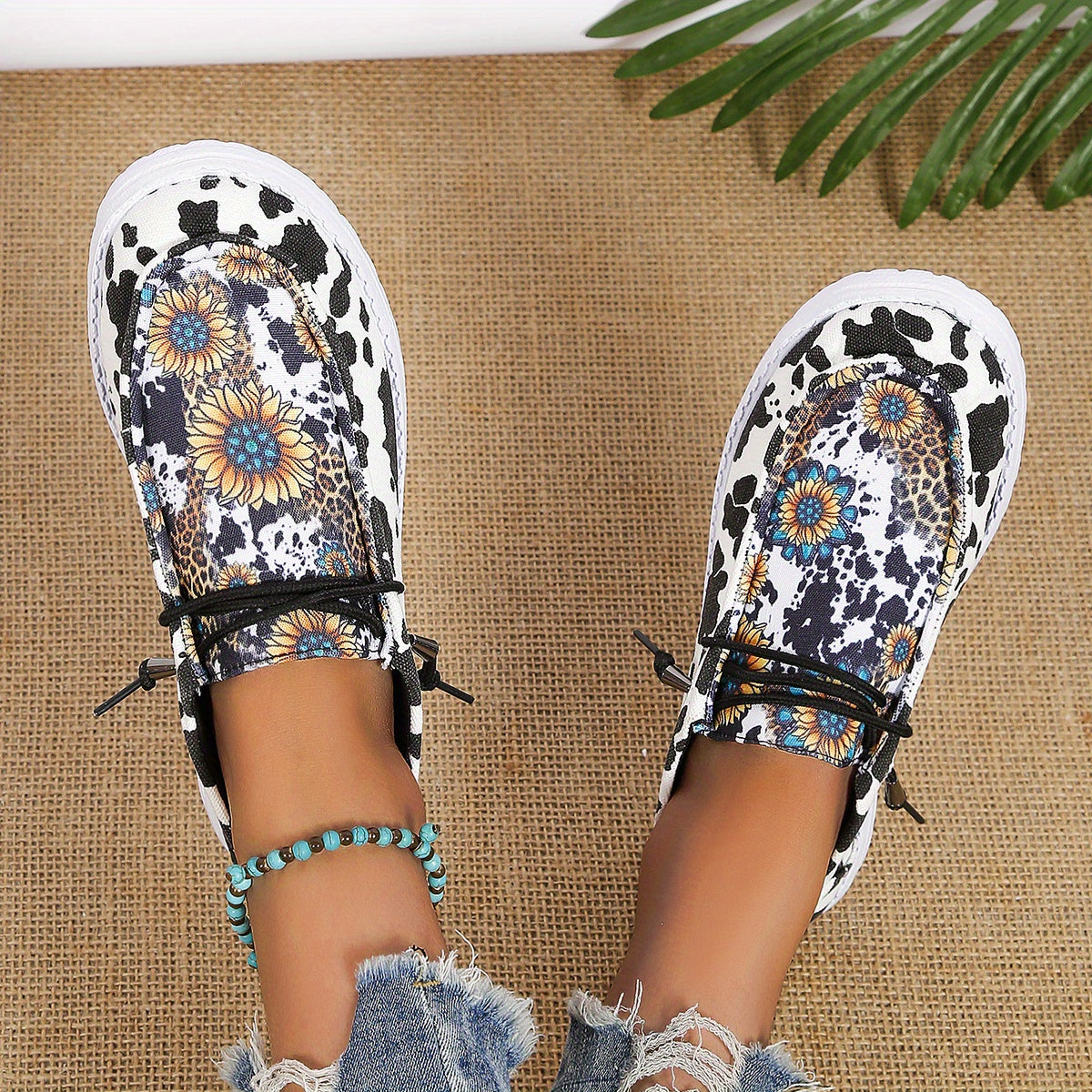 Sunflower Print Canvas Shoes Re F4145
