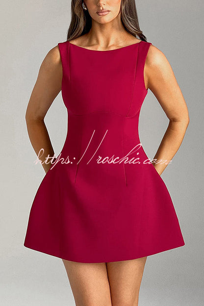 Cosmopolitan High Neck Scoop Back Bubble-shaped Mini Dress
