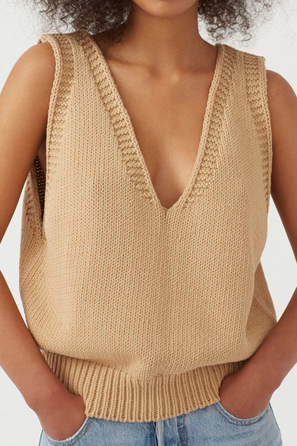 Knitted Vest Small Vest Sleeveless Sweater