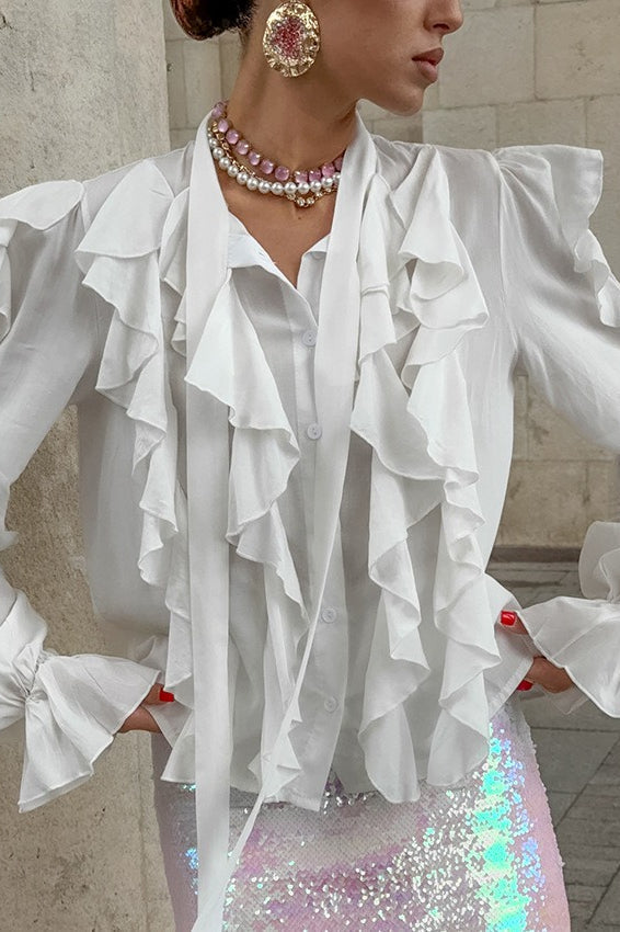 Tencel Loose Long-sleeve Blouse