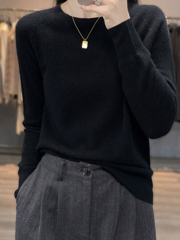 Blue Round-neck Long Sleeve Sweater An1059