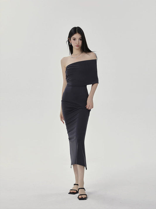 One-shoulder Bodycon Midi Dress