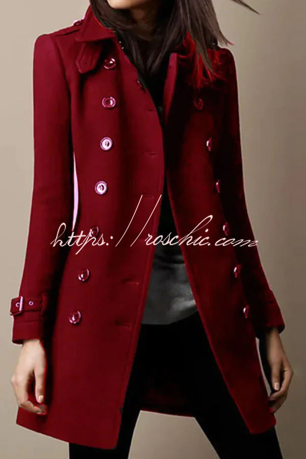 Lapel Long Sleeve Button Coat