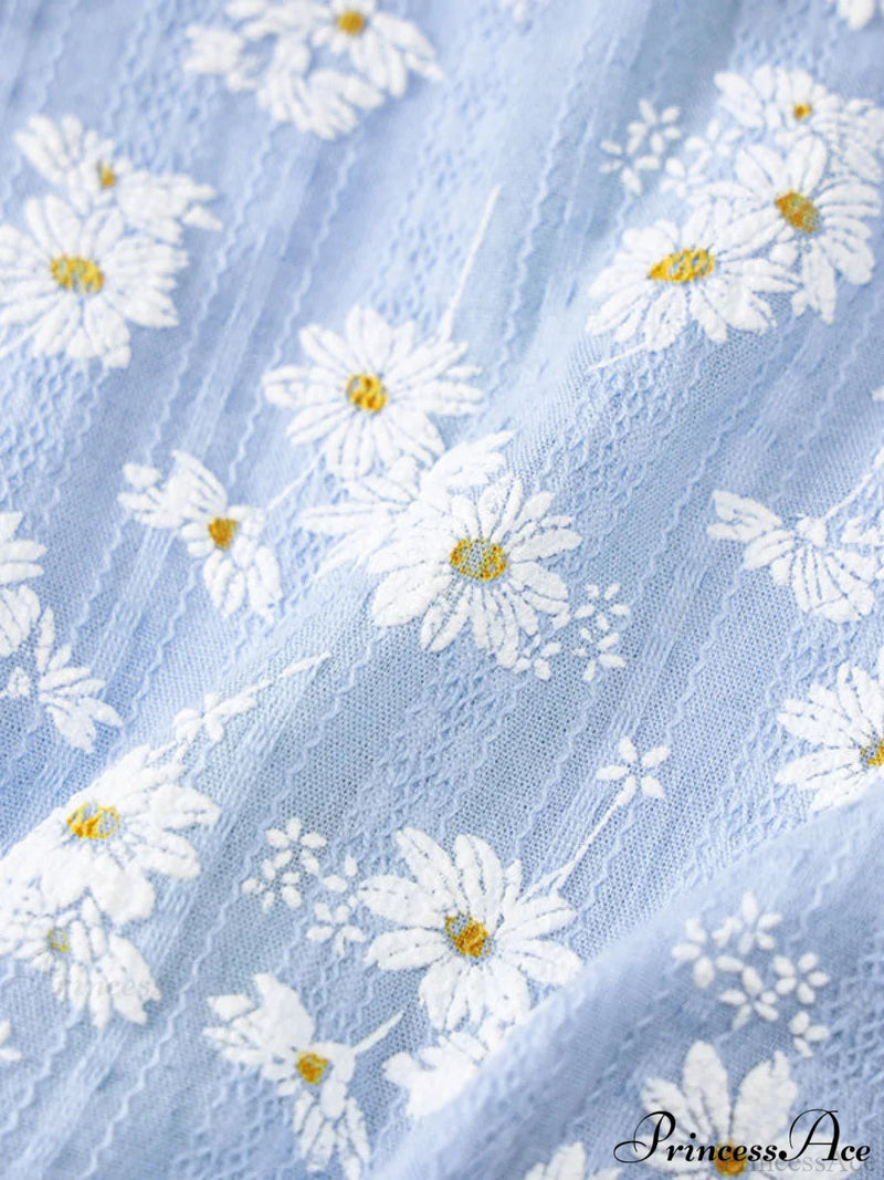 Daisy Pattern Split Slip Mini Dress