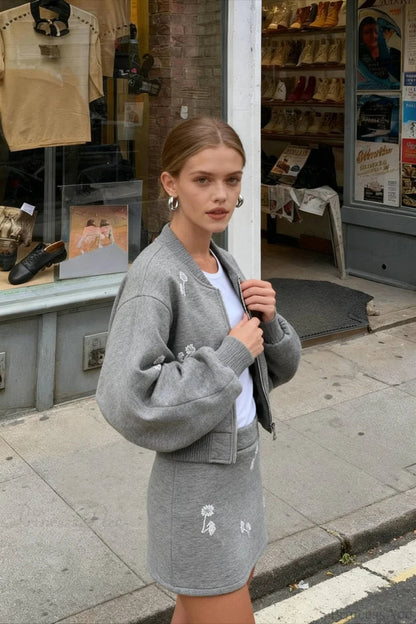 Dandelion Print Sweatshirt Loose Two Piece Set
