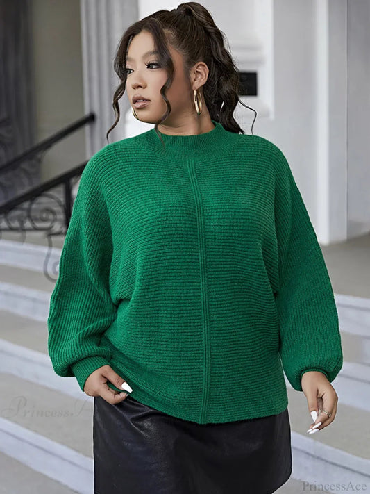 Dark Soft Long Sleeve Green Christmas Sweater