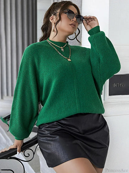 Dark Soft Long Sleeve Green Christmas Sweater