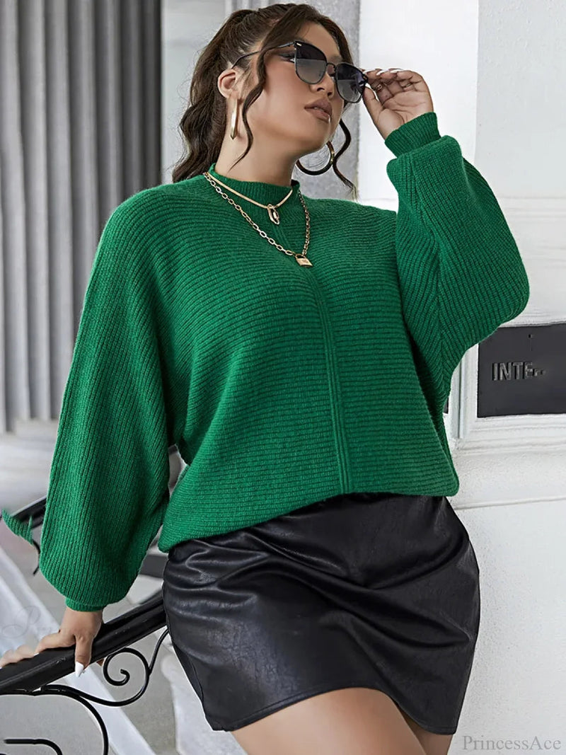 Dark Soft Long Sleeve Green Christmas Sweater