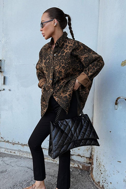 Autumn Leopard Print Blouse