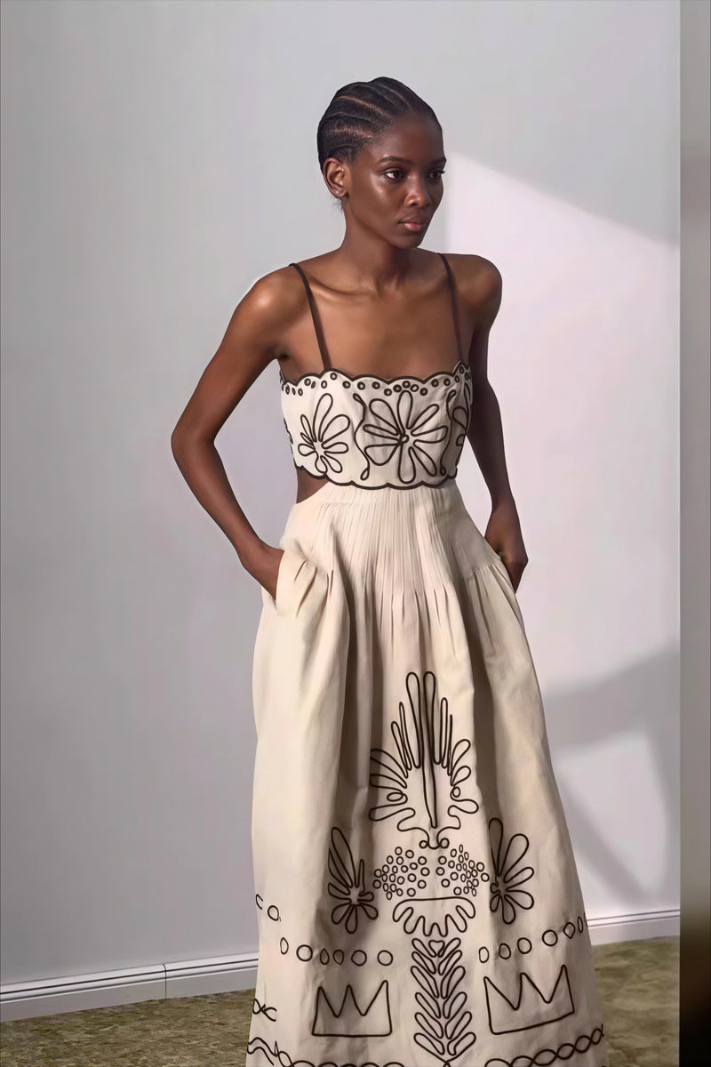 Embroidered Maxi Dress