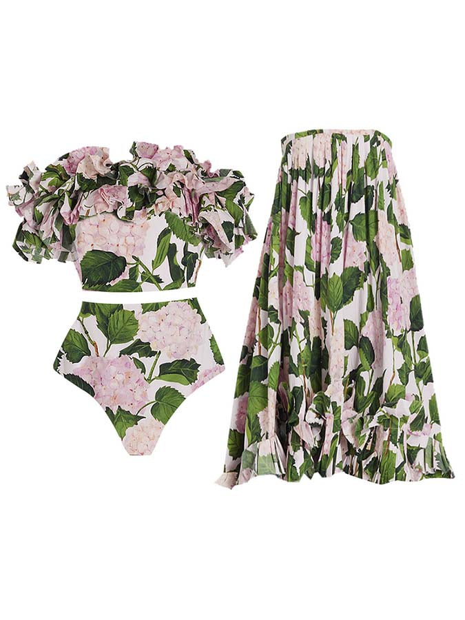 Print Bikini and Skirt
