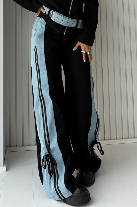 Workwear Stripe Panel Straight Leg Pants
