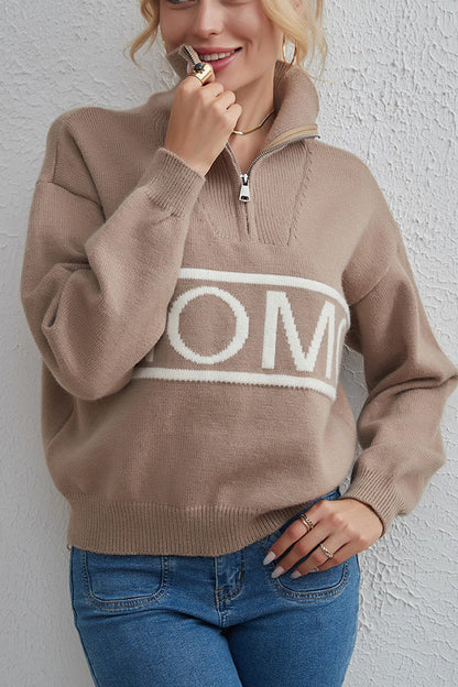 Design Letter Knit Sweater