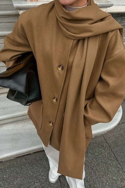 British-style Wool Midi Oversized Coat