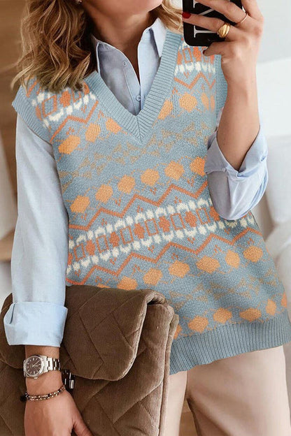 V Neck Knit Sweater Vest Tank Top